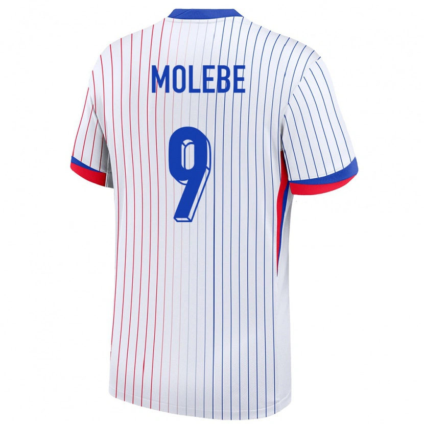 Danxen Enfant Maillot France Enzo Molebe #9 Blanc Tenues Extérieur 24-26 T-Shirt