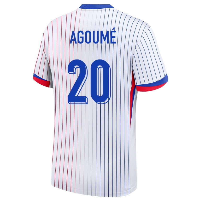 Danxen Enfant Maillot France Lucien Agoumé #20 Blanc Tenues Extérieur 24-26 T-Shirt