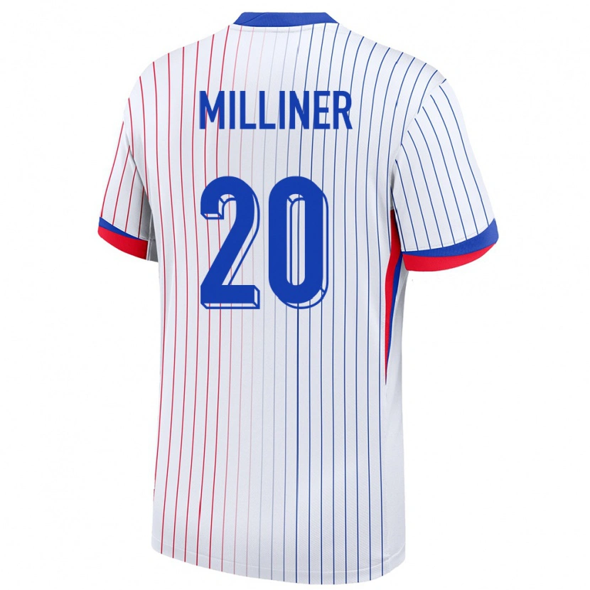Danxen Enfant Maillot France Léo Milliner #20 Blanc Tenues Extérieur 24-26 T-Shirt