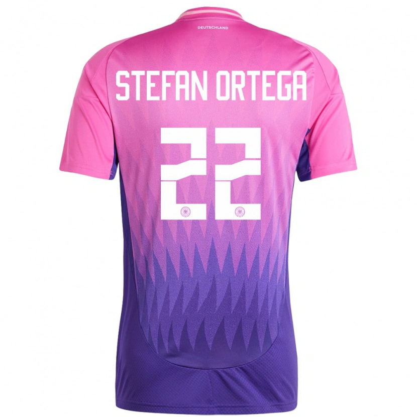 Danxen Enfant Maillot Allemagne Stefan Ortega #22 Rose-Mauve Tenues Extérieur 24-26 T-Shirt