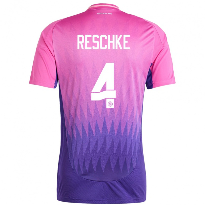 Danxen Enfant Maillot Allemagne Gianluca Reschke #4 Rose-Mauve Tenues Extérieur 24-26 T-Shirt