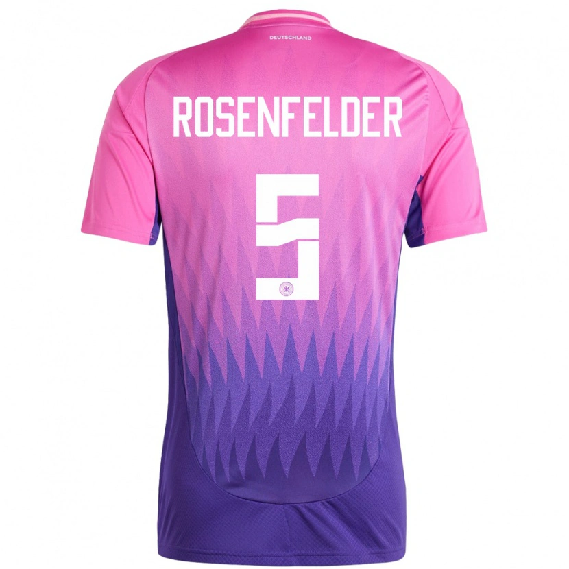 Danxen Enfant Maillot Allemagne Max Rosenfelder #5 Rose-Mauve Tenues Extérieur 24-26 T-Shirt