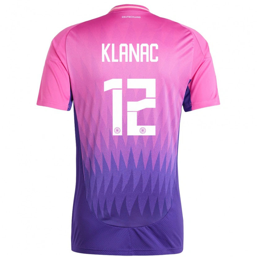 Danxen Enfant Maillot Allemagne Leon Klanac #12 Rose-Mauve Tenues Extérieur 24-26 T-Shirt