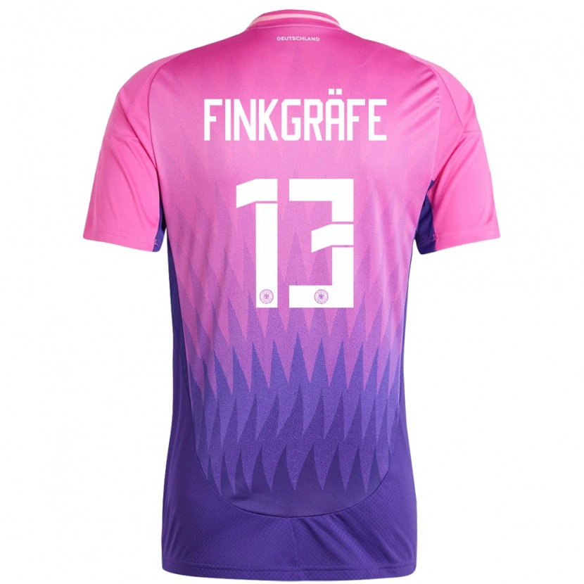 Danxen Enfant Maillot Allemagne Max Finkgräfe #13 Rose-Mauve Tenues Extérieur 24-26 T-Shirt