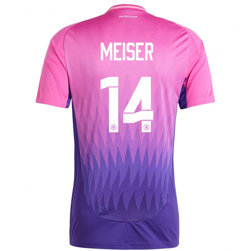 Danxen Enfant Maillot Allemagne Tyler Meiser #14 Rose-Mauve Tenues Extérieur 24-26 T-Shirt