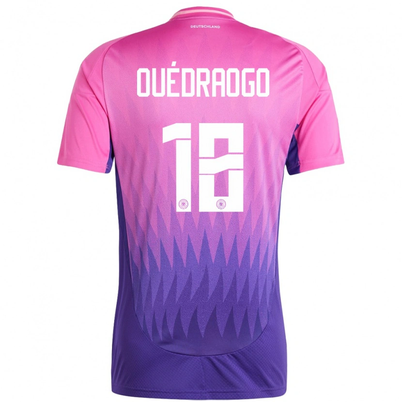 Danxen Enfant Maillot Allemagne Assan Ouédraogo #18 Rose-Mauve Tenues Extérieur 24-26 T-Shirt