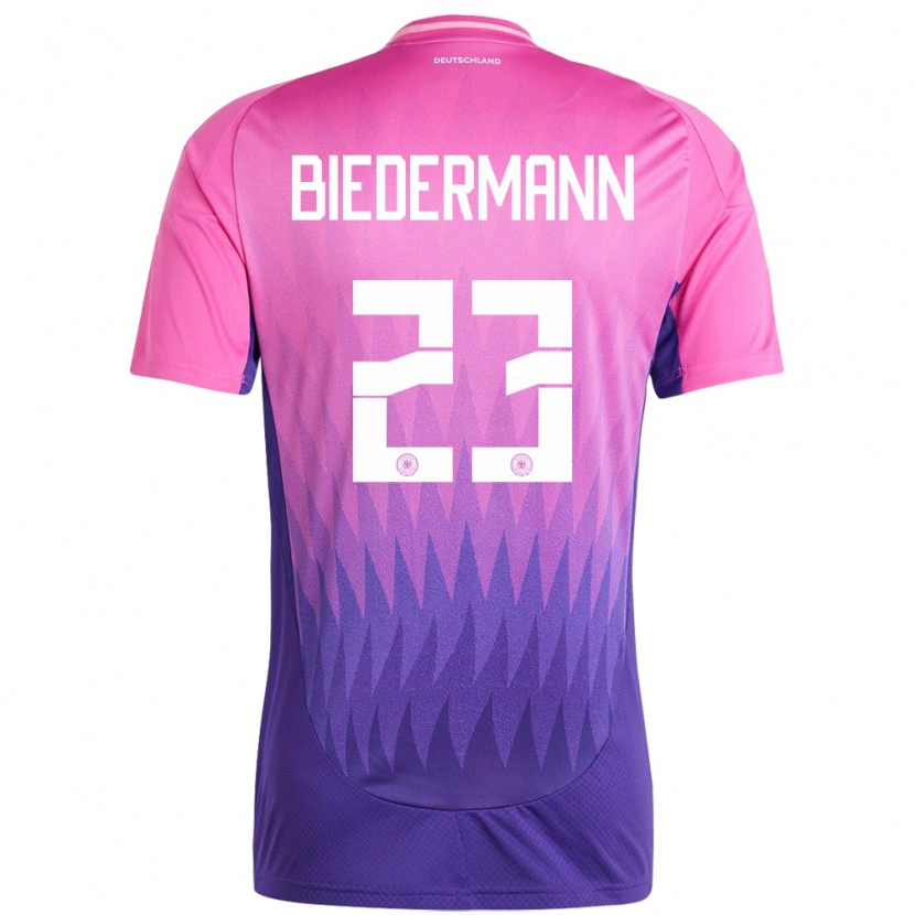 Danxen Enfant Maillot Allemagne Nico Biedermann #23 Rose-Mauve Tenues Extérieur 24-26 T-Shirt