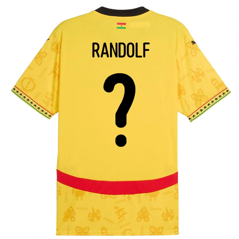 Danxen Enfant Maillot Ghana Augustine Randolf #0 Jaune Tenues Extérieur 24-26 T-Shirt