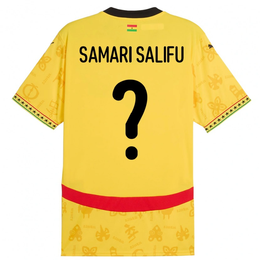 Danxen Enfant Maillot Ghana Abass Samari Salifu #0 Jaune Tenues Extérieur 24-26 T-Shirt