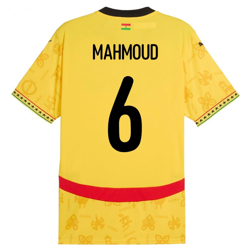 Danxen Enfant Maillot Ghana Mohaison Mahmoud #6 Jaune Tenues Extérieur 24-26 T-Shirt