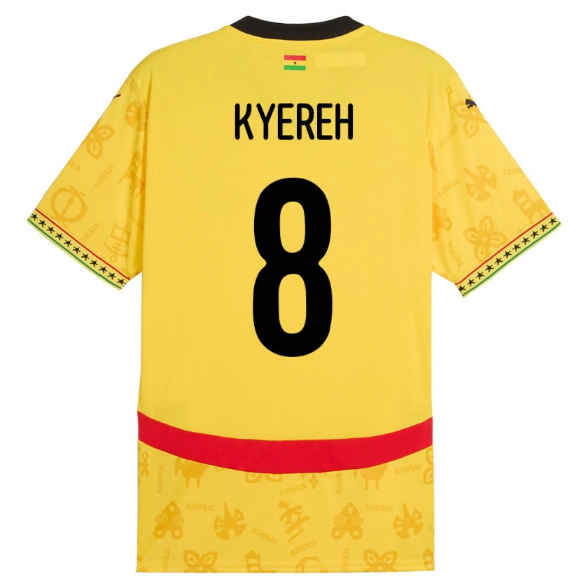Danxen Enfant Maillot Ghana Daniel-Kofi Kyereh #8 Jaune Tenues Extérieur 24-26 T-Shirt
