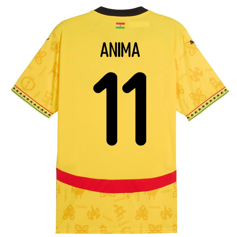 Danxen Enfant Maillot Ghana Naomi Anima #11 Jaune Tenues Extérieur 24-26 T-Shirt