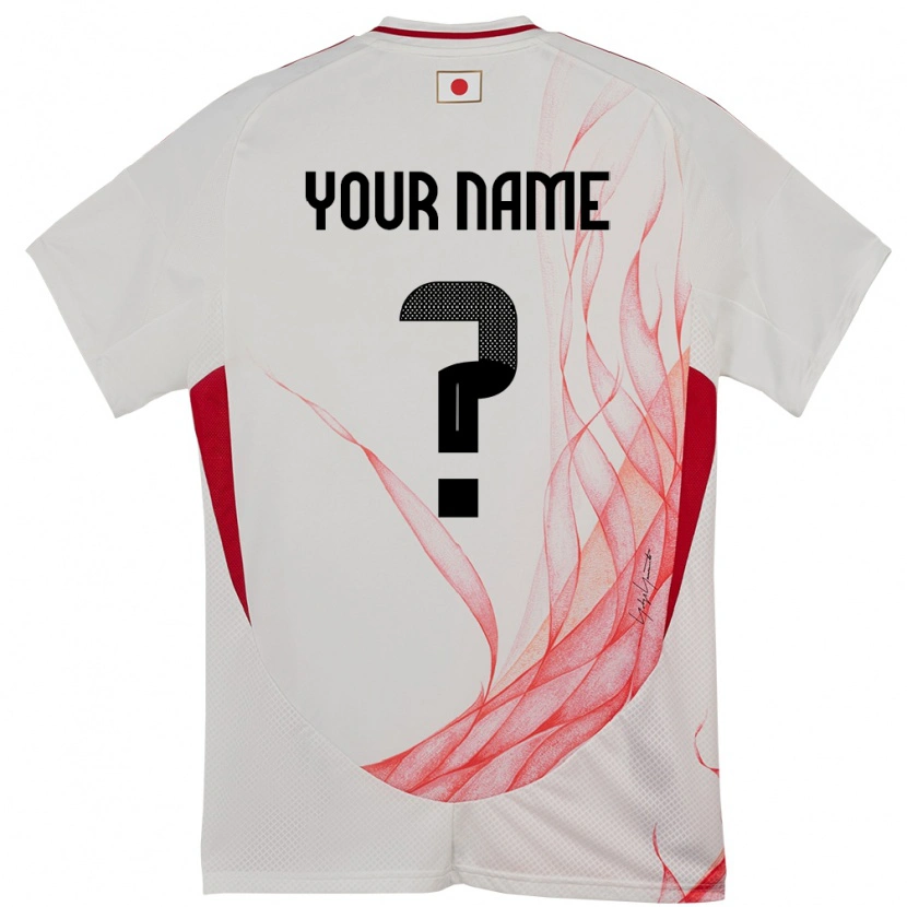 Danxen Enfant Maillot Japon Votre Nom #0 Blanc Tenues Extérieur 24-26 T-Shirt