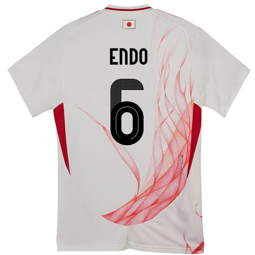 Danxen Enfant Maillot Japon Wataru Endo #6 Blanc Tenues Extérieur 24-26 T-Shirt