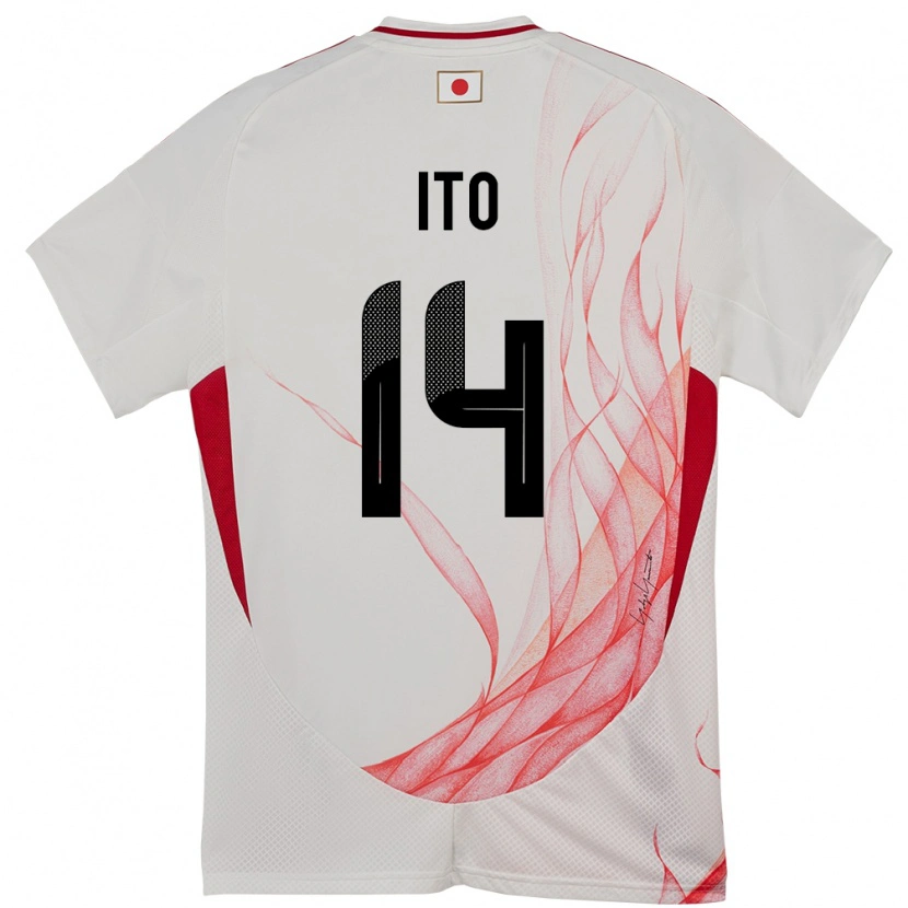 Danxen Enfant Maillot Japon Junya Ito #14 Blanc Tenues Extérieur 24-26 T-Shirt