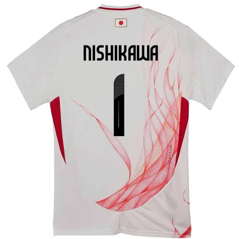 Danxen Enfant Maillot Japon Genki Nishikawa #1 Blanc Tenues Extérieur 24-26 T-Shirt