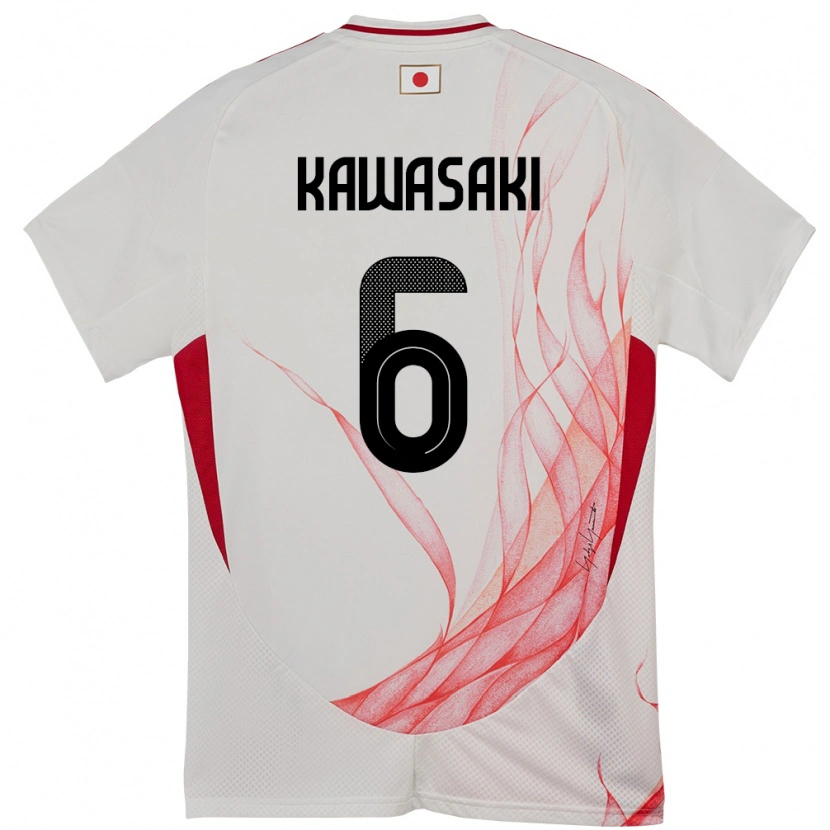 Danxen Enfant Maillot Japon Sota Kawasaki #6 Blanc Tenues Extérieur 24-26 T-Shirt