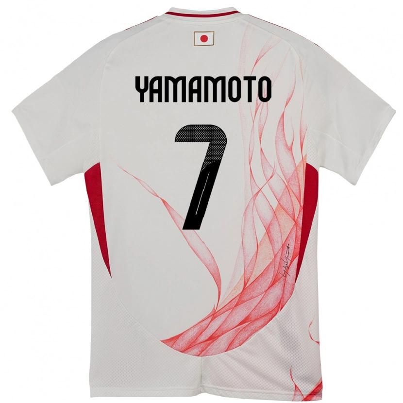 Danxen Enfant Maillot Japon Rihito Yamamoto #7 Blanc Tenues Extérieur 24-26 T-Shirt
