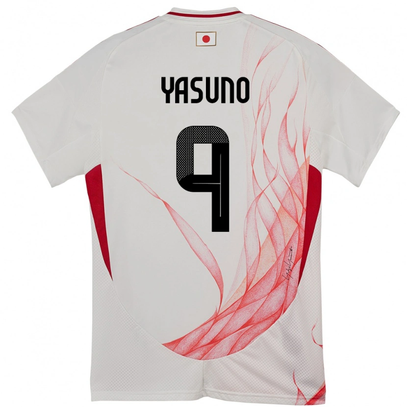 Danxen Enfant Maillot Japon Takumi Yasuno #9 Blanc Tenues Extérieur 24-26 T-Shirt