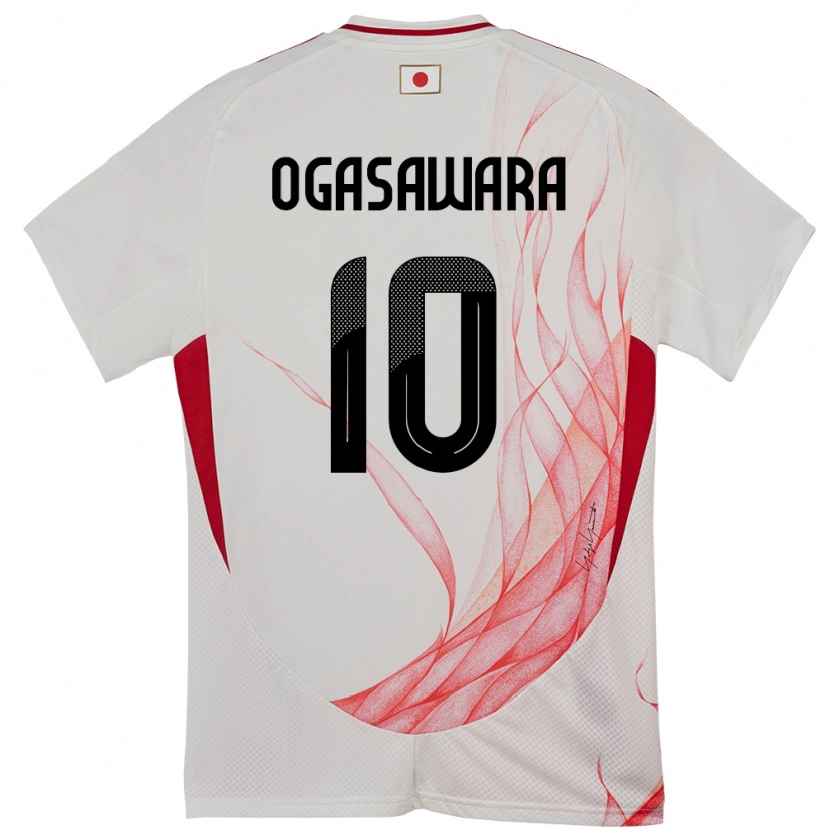 Danxen Enfant Maillot Japon Hiro Ogasawara #10 Blanc Tenues Extérieur 24-26 T-Shirt
