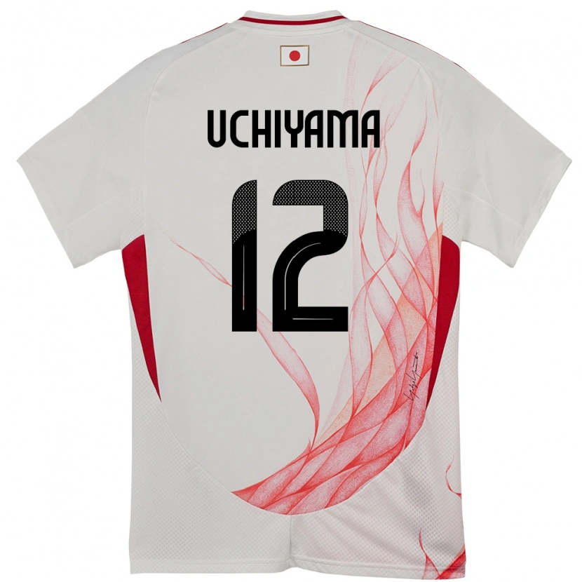 Danxen Enfant Maillot Japon Shota Uchiyama #12 Blanc Tenues Extérieur 24-26 T-Shirt