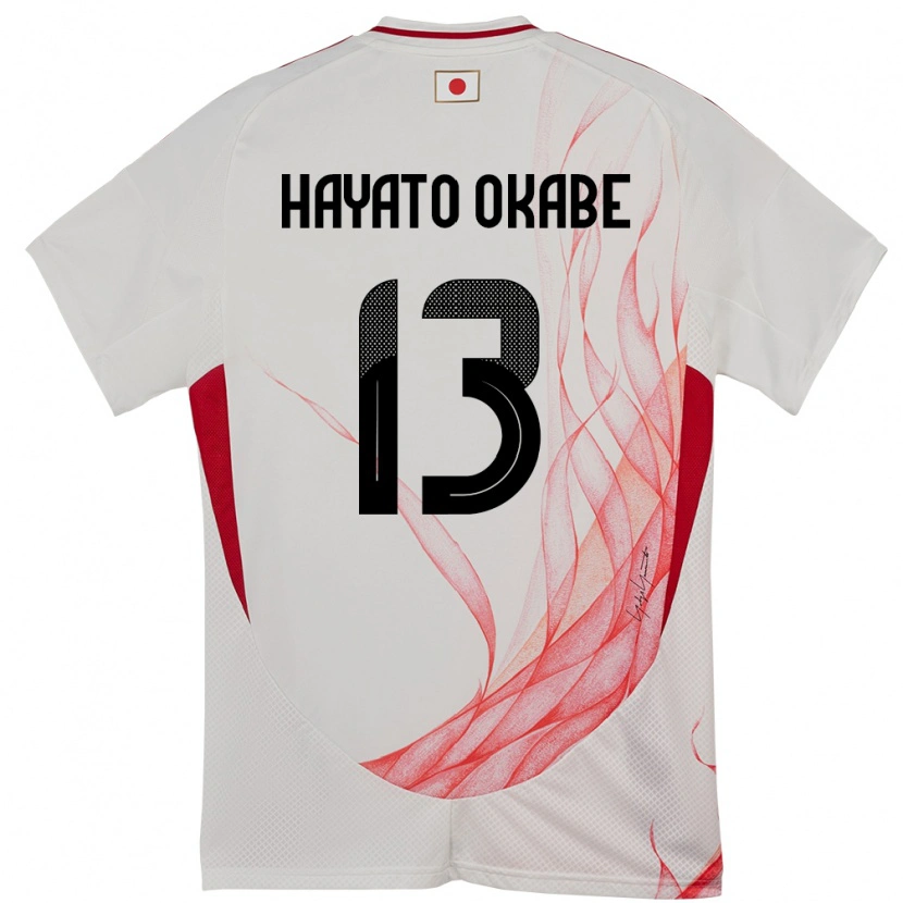 Danxen Enfant Maillot Japon Tariqkani Hayato Okabe #13 Blanc Tenues Extérieur 24-26 T-Shirt