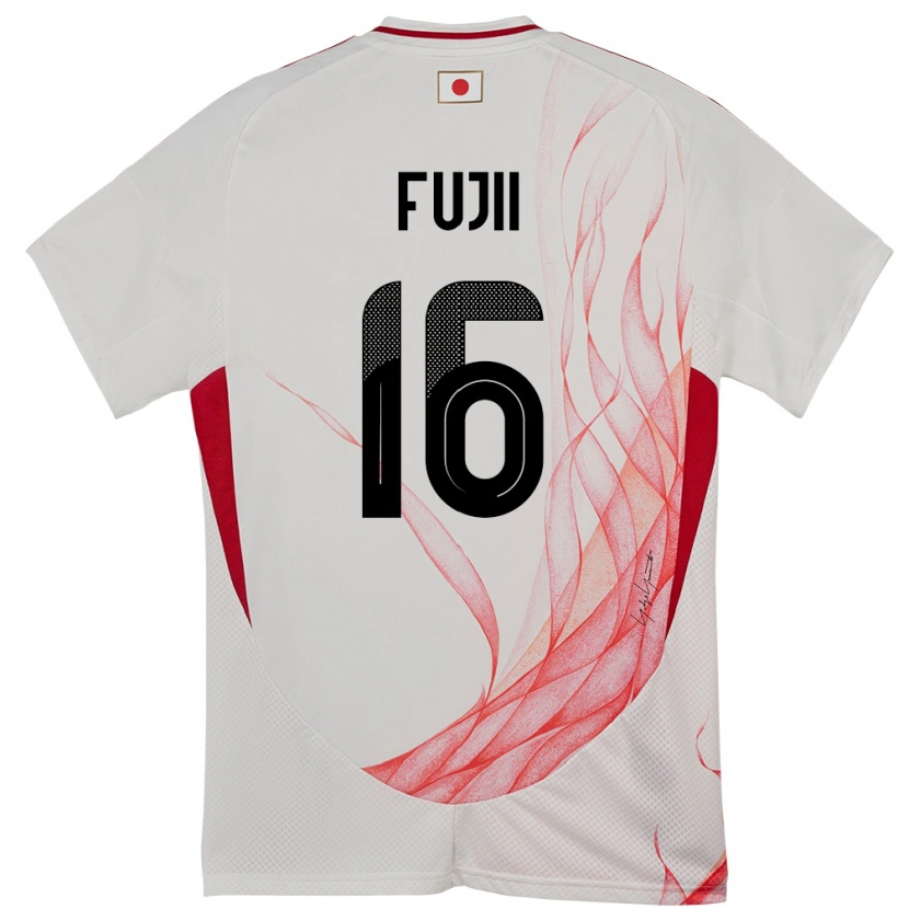 Danxen Enfant Maillot Japon Shota Fujii #16 Blanc Tenues Extérieur 24-26 T-Shirt