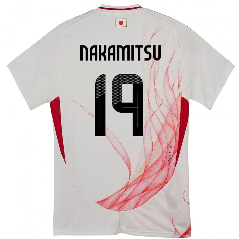 Danxen Enfant Maillot Japon Kanata Nakamitsu #19 Blanc Tenues Extérieur 24-26 T-Shirt