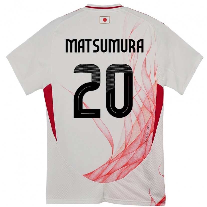 Danxen Enfant Maillot Japon Yuta Matsumura #20 Blanc Tenues Extérieur 24-26 T-Shirt
