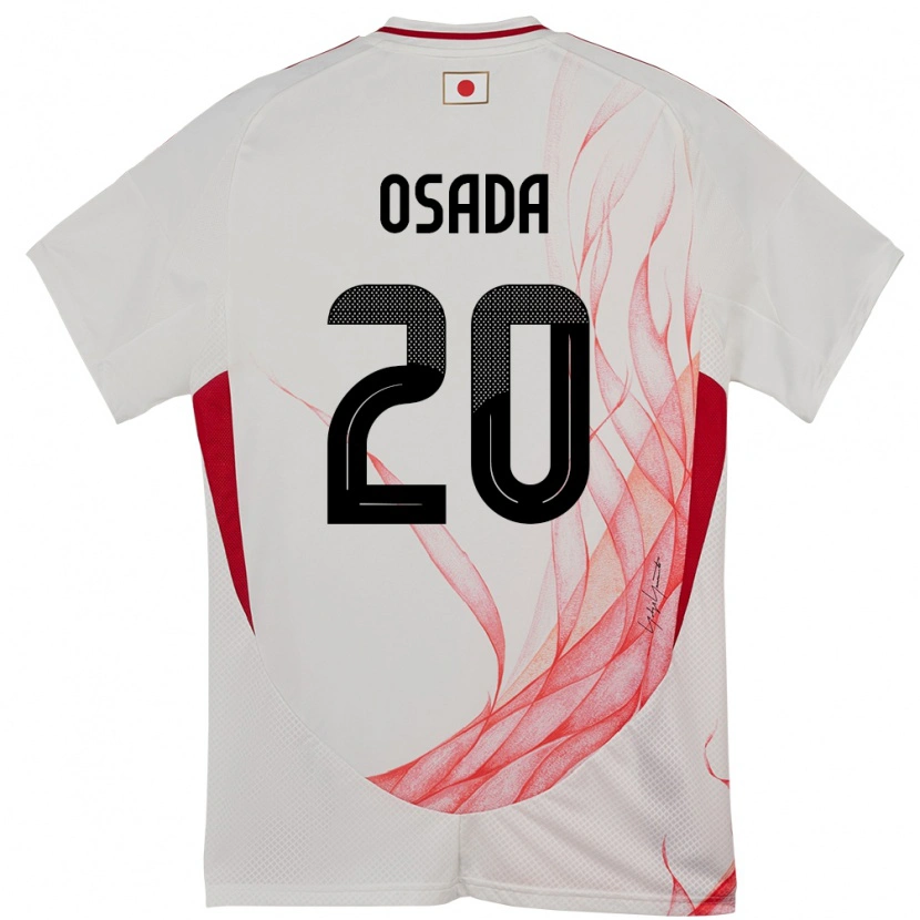 Danxen Enfant Maillot Japon Towa Osada #20 Blanc Tenues Extérieur 24-26 T-Shirt
