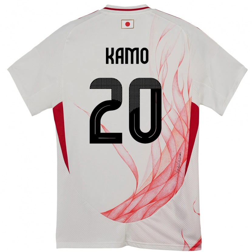 Danxen Enfant Maillot Japon Yuito Kamo #20 Blanc Tenues Extérieur 24-26 T-Shirt