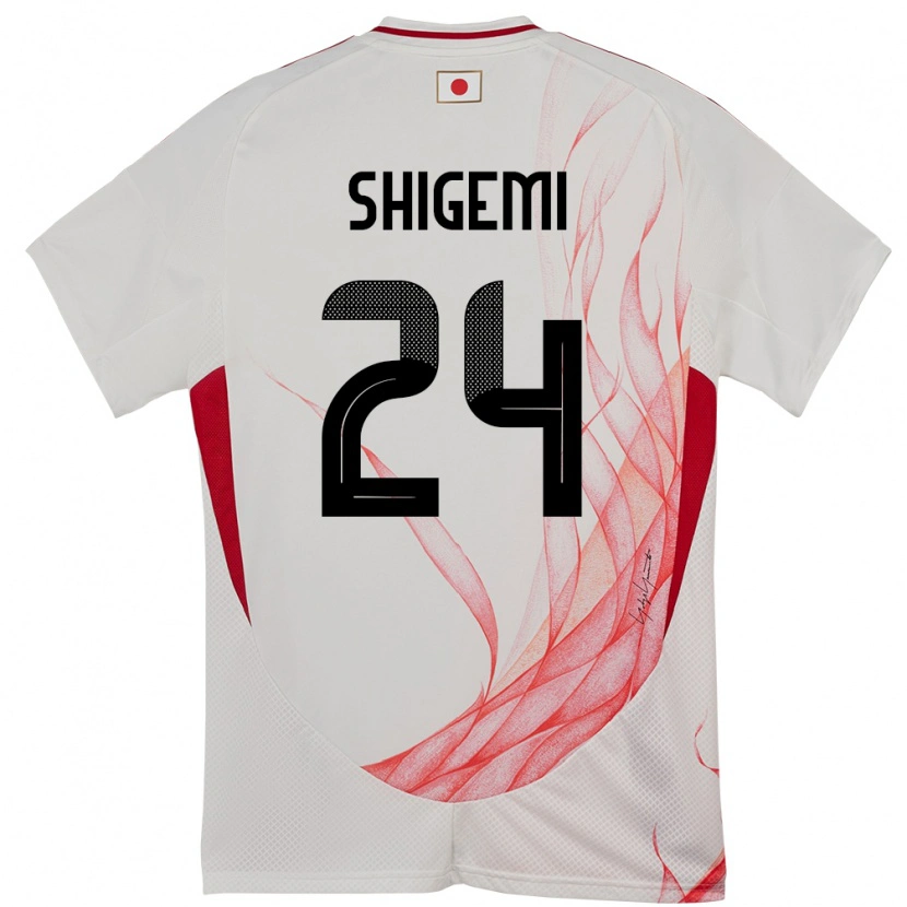 Danxen Enfant Maillot Japon Masato Shigemi #24 Blanc Tenues Extérieur 24-26 T-Shirt