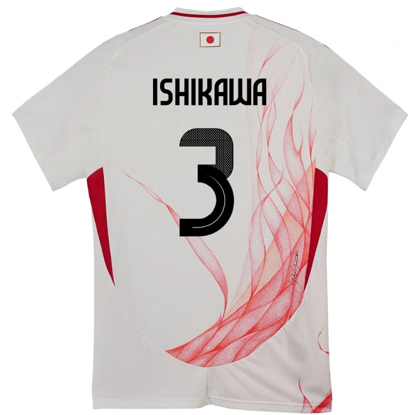 Danxen Enfant Maillot Japon Seita Ishikawa #3 Blanc Tenues Extérieur 24-26 T-Shirt