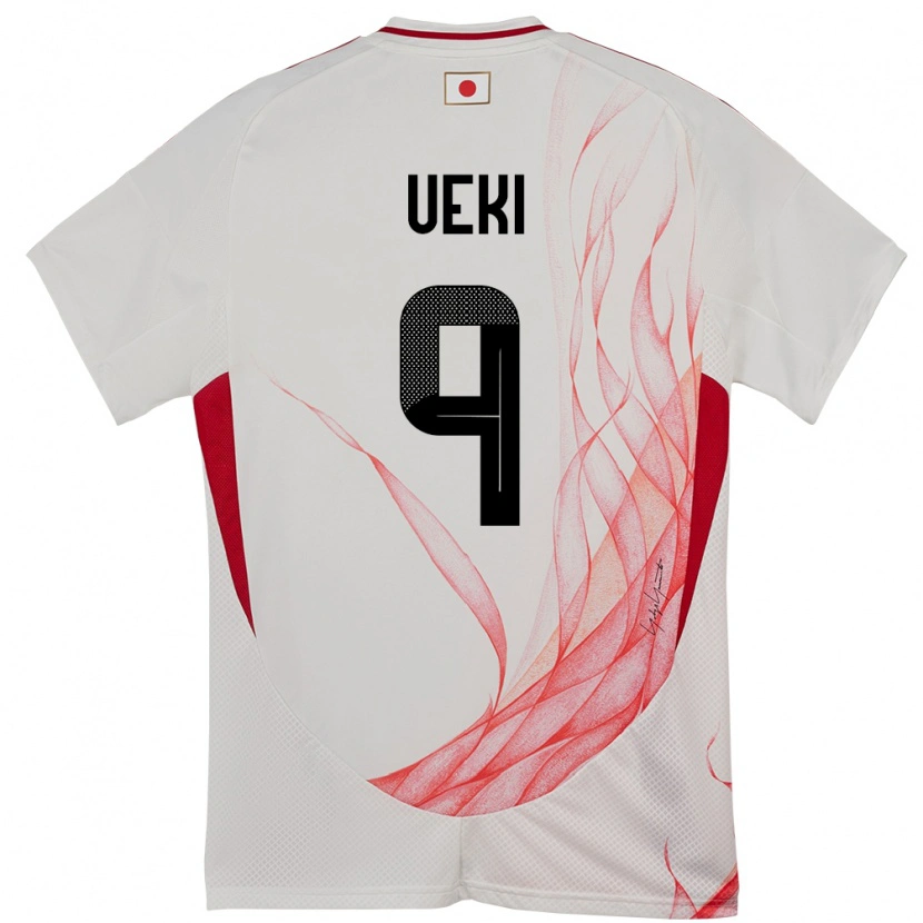 Danxen Enfant Maillot Japon Riko Ueki #9 Blanc Tenues Extérieur 24-26 T-Shirt
