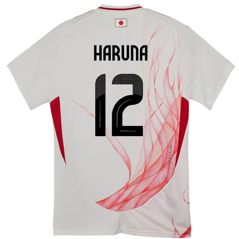 Danxen Enfant Maillot Japon Ryusei Haruna #12 Blanc Tenues Extérieur 24-26 T-Shirt