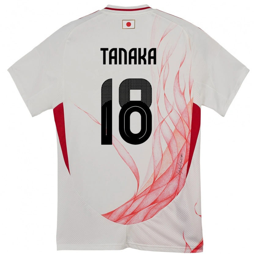 Danxen Enfant Maillot Japon Momoko Tanaka #18 Blanc Tenues Extérieur 24-26 T-Shirt