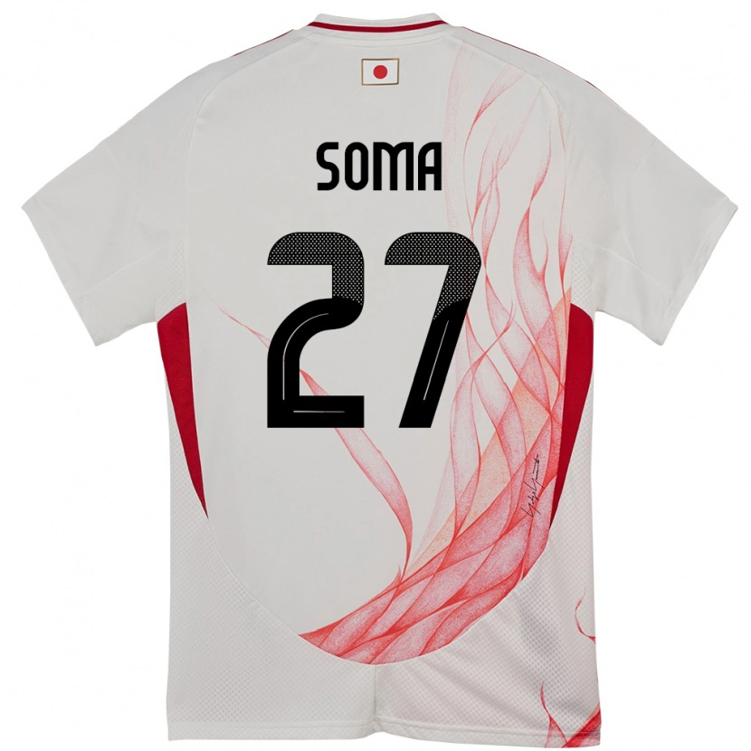 Danxen Enfant Maillot Japon Yuki Soma #27 Blanc Tenues Extérieur 24-26 T-Shirt