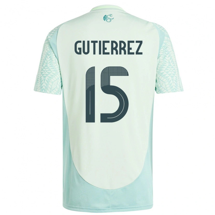 Danxen Enfant Maillot Mexique Alexis Gutiérrez #15 Lin Vert Tenues Extérieur 24-26 T-Shirt