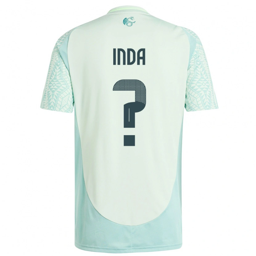 Danxen Enfant Maillot Mexique Samir Inda #0 Lin Vert Tenues Extérieur 24-26 T-Shirt