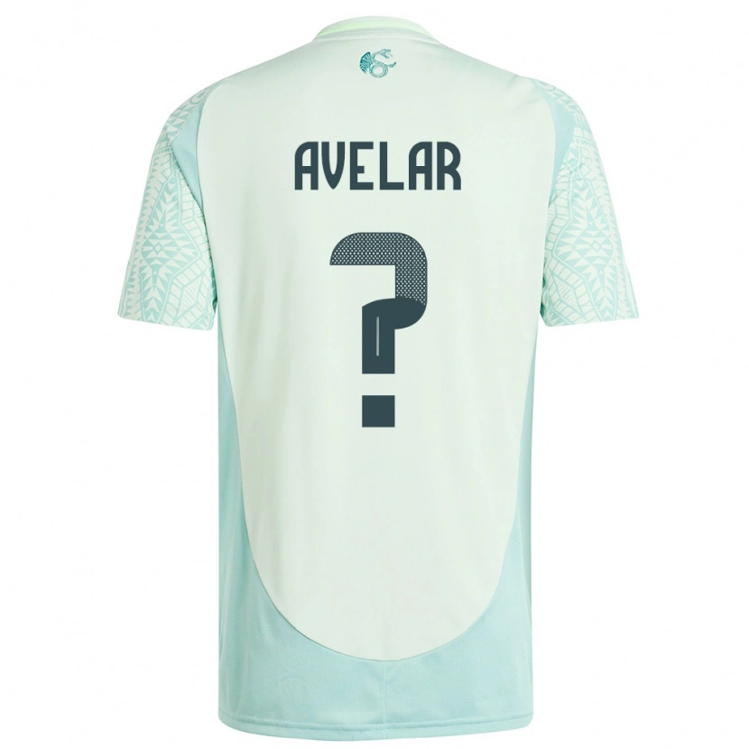Danxen Enfant Maillot Mexique Dylan Avelar #0 Lin Vert Tenues Extérieur 24-26 T-Shirt