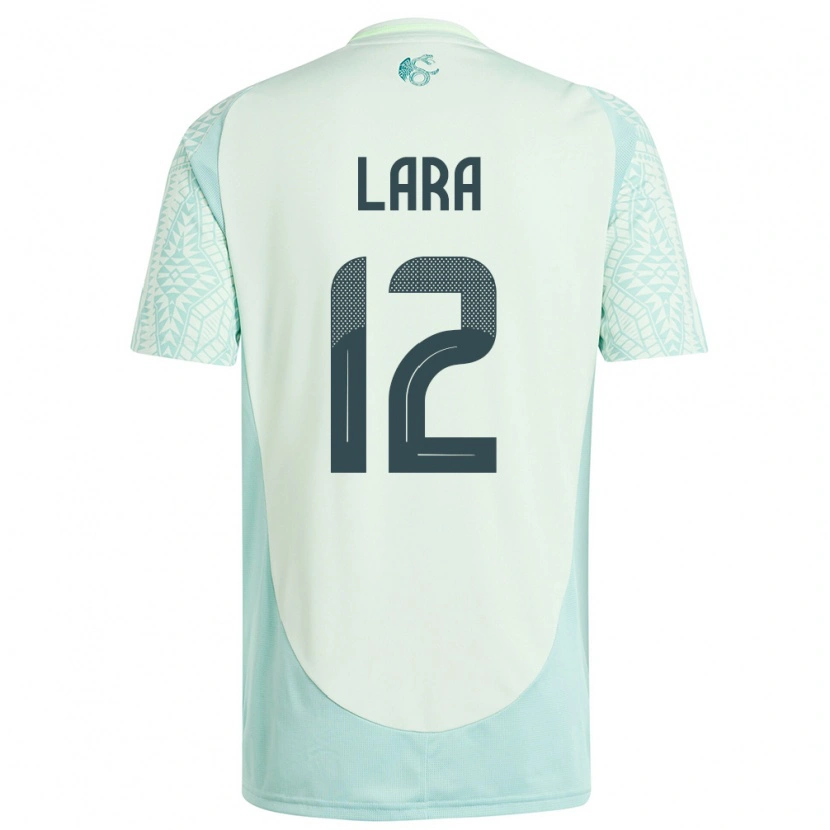 Danxen Enfant Maillot Mexique Pablo Lara #12 Lin Vert Tenues Extérieur 24-26 T-Shirt