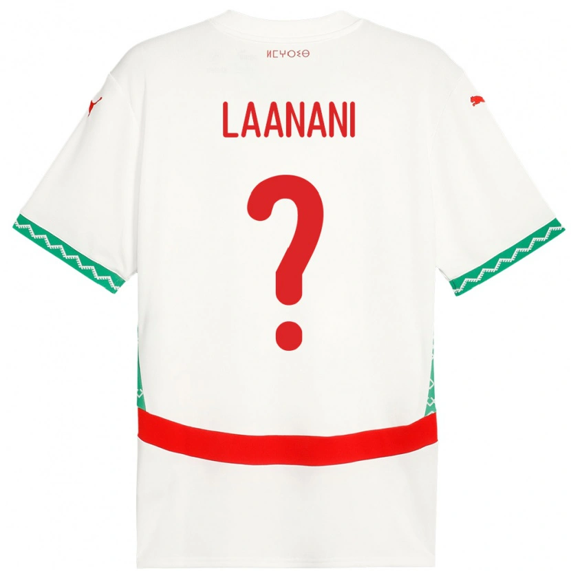 Danxen Enfant Maillot Maroc Kamal Laanani #0 Blanc Tenues Extérieur 24-26 T-Shirt