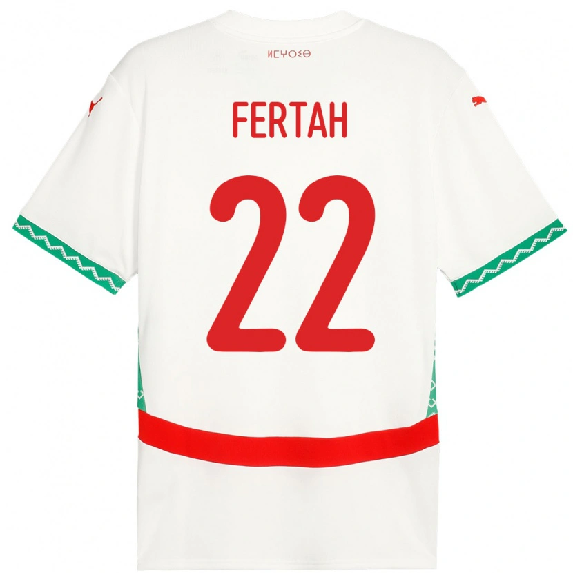 Danxen Enfant Maillot Maroc Amine Fertah #22 Blanc Tenues Extérieur 24-26 T-Shirt