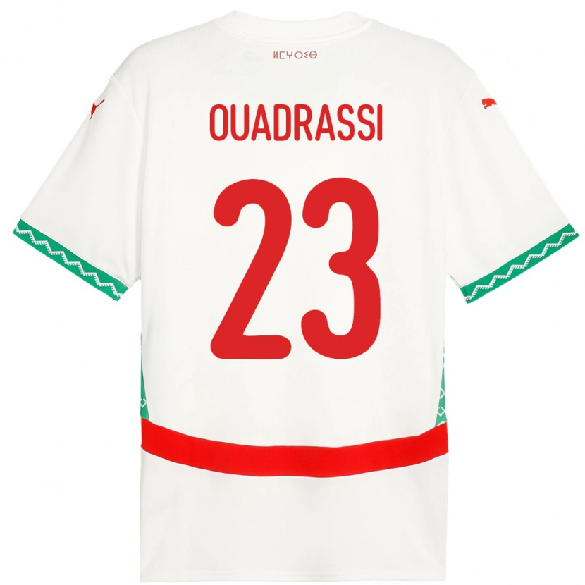 Danxen Enfant Maillot Maroc Dalil Ouadrassi #23 Blanc Tenues Extérieur 24-26 T-Shirt