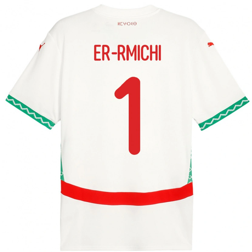 Danxen Enfant Maillot Maroc Khadija Er Rmichi #1 Blanc Tenues Extérieur 24-26 T-Shirt