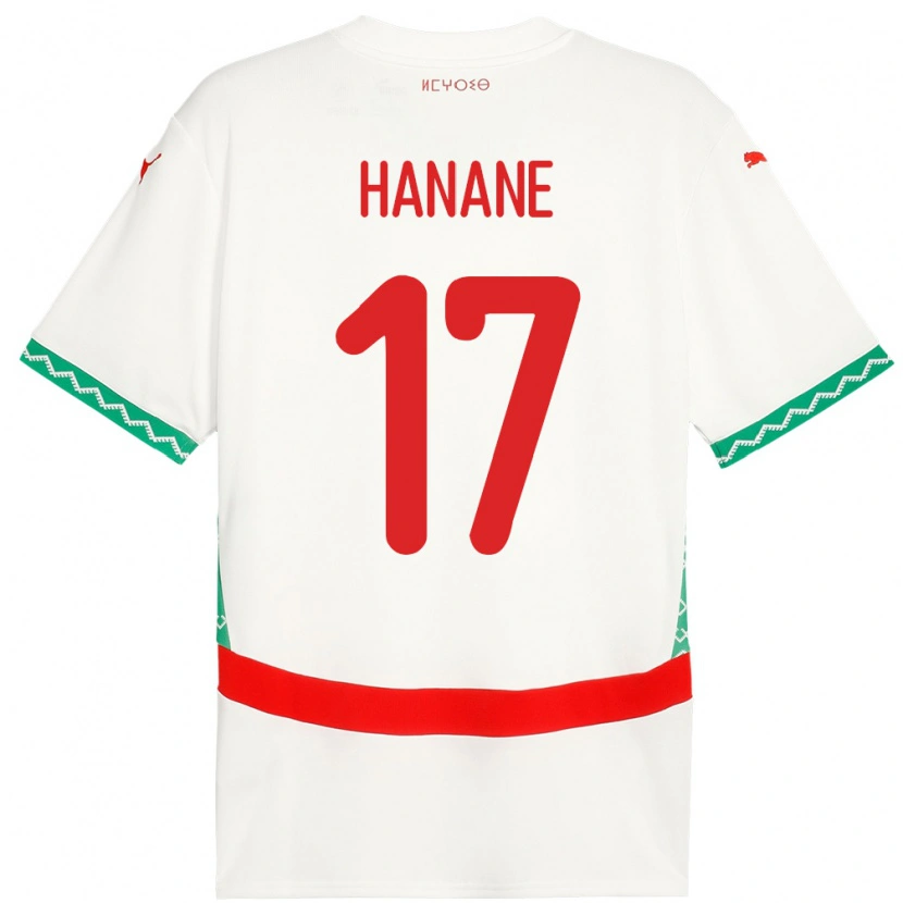 Danxen Enfant Maillot Maroc Hanane Ait El Haj #17 Blanc Tenues Extérieur 24-26 T-Shirt