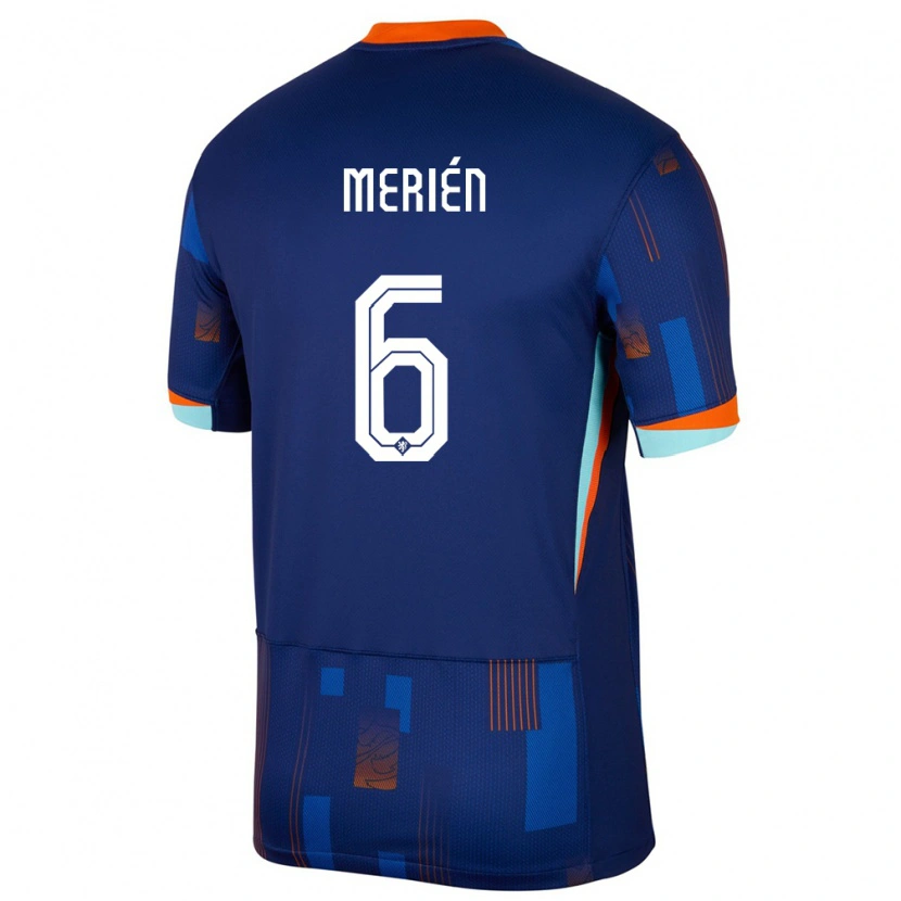 Danxen Enfant Maillot Pays-Bas Fabian Merién #6 Bleu Tenues Extérieur 24-26 T-Shirt