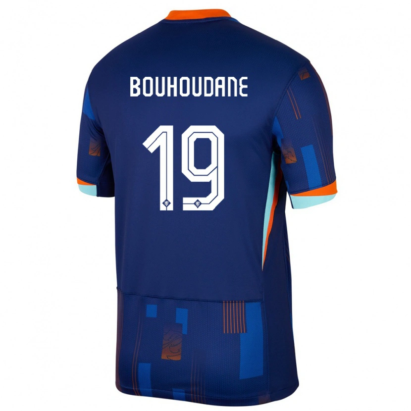 Danxen Enfant Maillot Pays-Bas Sami Bouhoudane #19 Bleu Tenues Extérieur 24-26 T-Shirt