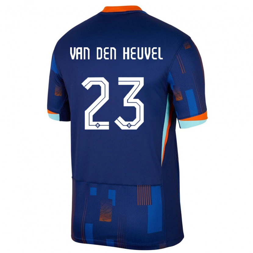 Danxen Enfant Maillot Pays-Bas Dani Van Den Heuvel #23 Bleu Tenues Extérieur 24-26 T-Shirt