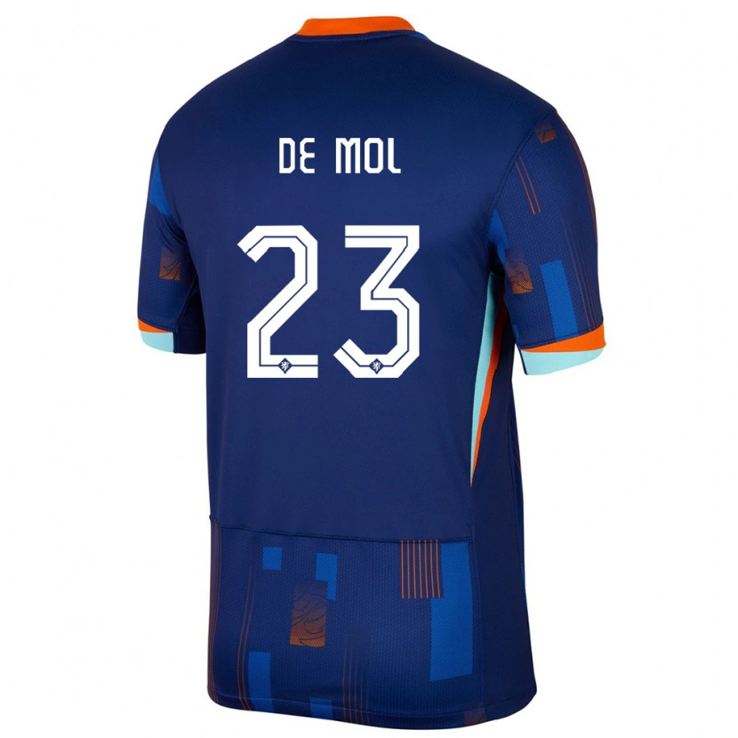 Danxen Enfant Maillot Pays-Bas Stenn De Mol #23 Bleu Tenues Extérieur 24-26 T-Shirt